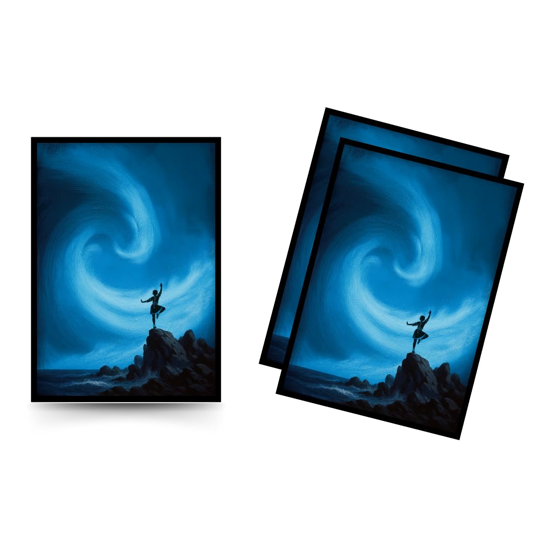 Trading Card Sleeves – 100 Count – Textured Matte Art Back & Clear Front (66 x 92 mm) – Fits Standard Cards, MTG, Sports & Collector Decks - Aetherstorm Ascendant