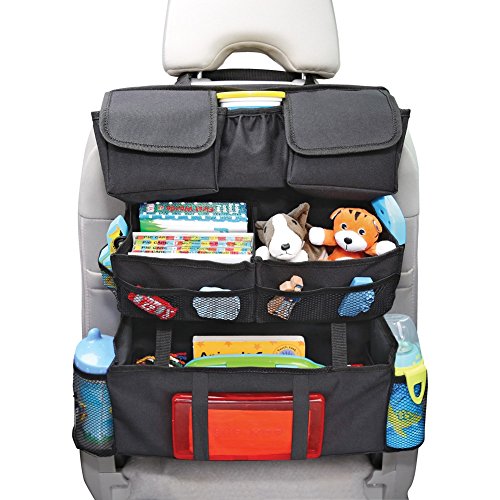 On the Go Back Seat Car Organizer Storage - Black