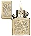 Zippo Flower Design Pocket Lighter, High Polish Brass