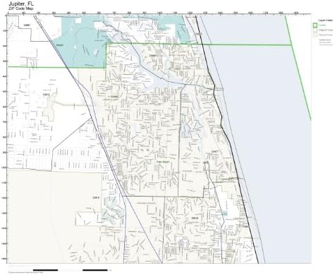 Jupiter Fl Zip Code Map Amazon.com: ZIP Code Wall Map of Jupiter, FL ZIP Code Map Not 