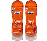 Durex Massage and Play Intensify 2 in 1 Massage Gel & Intimate Lubricant with Enhancing Guarana : Size 6.76 Fl Oz (Pack of 2)