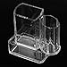 Modern Compact Clear 3 Compartment Office Supplies Desktop Organizer Caddy, Pencil Holder
