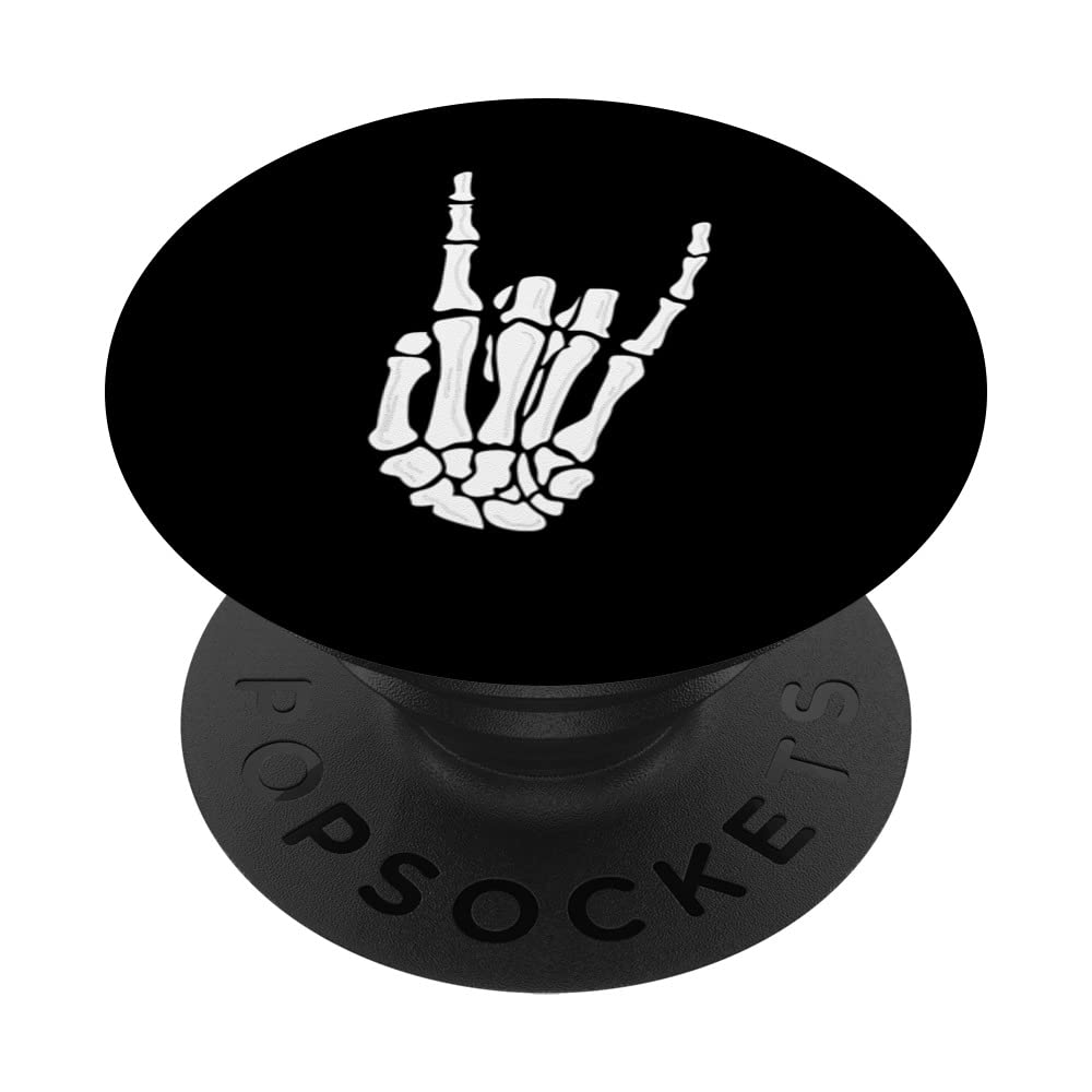 Skeleton Hand Gothic Rocker Hand Halloween Rock Music PopSockets Adhesive PopGrip