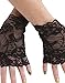 Fun World Sexy Lace Gloves 1980's Gothic Steampunk Womens, Black, Standard