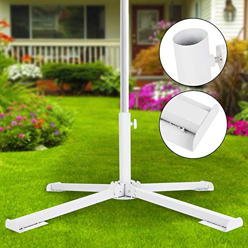 Jeffergarden Sunshade Holder Portable Sun Umbrella Four-Legged Base Stand Foldable Accessories Waterproof Durable for Garden Patio Outdoor
