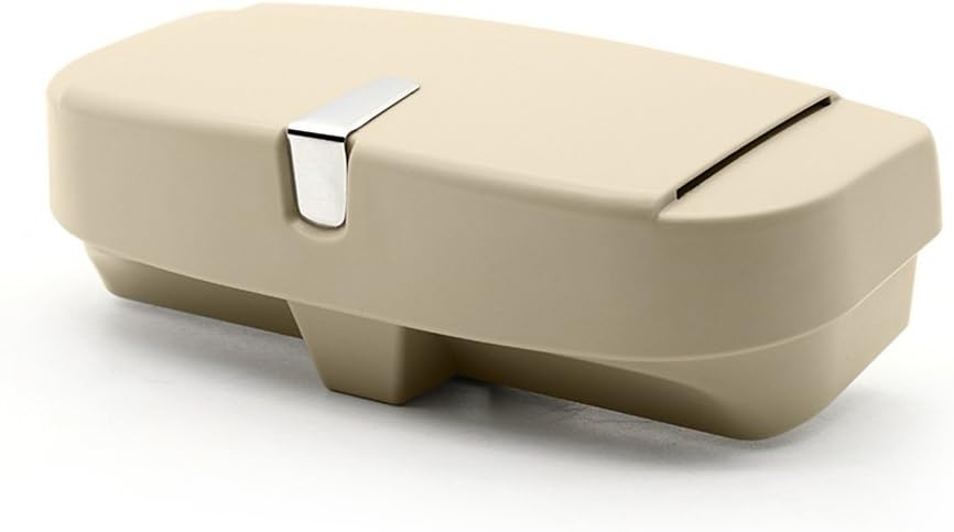 YGMONER Car Visor Glasses Case Clip Organizer Box Multi-Function Bill Sunglasses Holder (Beige)
