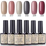 Yaoshun Gel Nail Polish, Soak Off UV LED Nail Art Starter Kits (Nail Polish)Nail Design UV Color Coat 6Pcs/Lot 10ml-kit003