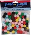 Darice 100-Piece Acrylic Pom Pom, 1/2-Inch, Multi Colors