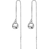 Chain Dangle Earrings for Women Silver Threader Earrings Trendy Dainty Hypoallergenic and Lightweight Jewelry