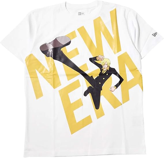 Amazon ニューエラ ショートスリーブ Tシャツ メンズ コラボ ワンピース サンジ ホワイト Tシャツ カットソー 通販