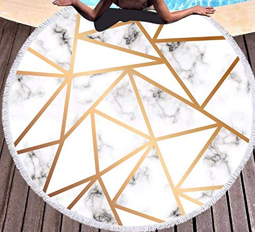 Djsk Carré Blanc Doré Coupe Serviettes De Plage Rondes En