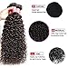 Donmily 8A Brazilian Curly Hair with Closure 3 Bundles Curly Hair Weft with Free Part Lace Closure 100% Unprocessed Virgin Human Hair Extensions Natural Color