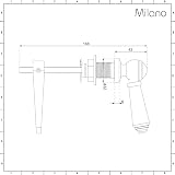 Milano Elizabeth Toilet Flush Lever Black Ceramic Handle Brass - WC Cistern view 3