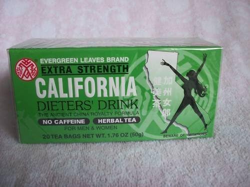 6 BOXES CALIFORNIA DIETERS' DRINK EXTRA STRENTH TEA 1.76 OZ by Evergreen leaves