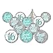 DISTINCTIVS Blue and Silver Sweet 16 Birthday Party Favor Chocolate Kisses Candy Stickers, Sweet Sixteen Stickers - 180 Count