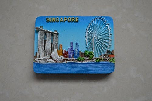 Tourist attractions commemorative collection photos cold porcelain hand-painted contained sweet fridge magnets The beauty of Singapore fridge magnets