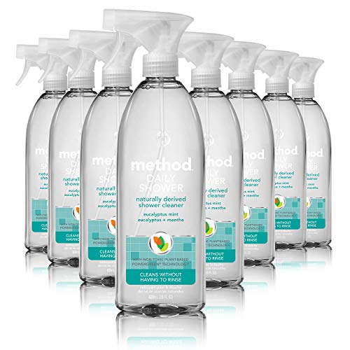 Method Daily Shower Spray Cleaner, Eucalyptus Mint, 28 Ounce (Pack 8)