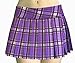 Purple and Black Schoolgirl Tartan Plaid Pleated Mini Skirt Purple