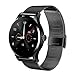 SEPVER All-in-1 K88h Smart Watch Round IPS Touch Screen Bluetooth 4.0 removable metal strap Pedometer heart rate monitor fully compatible with iPhone Android Smart Phone (Black metal)