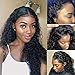 ISEE Hair Transparent Water Wave Lace Front Wigs Human Hair Pre Plucked 18 Inch 150% Density Brazilian 13x4 Lace Closure Deep Curly Wave Human Hair Wigs for Black Women Natural Black