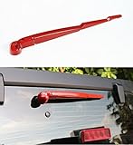 Bestong ABS Window Windshield Wiper Blade Trim Cover for 2007-2017Jeep Wrangler jk 4-Door 2-Door (Rear Window , Red)