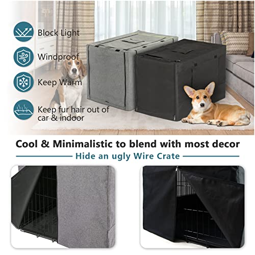 Petsfit 30" Dog Crate Cover, for 3000 Wire Crate, Black Only One Door