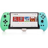 DOBE - Eggshell Controller Gripcon Switch Controller for Handheld Mode, Ergonomic Controller for Nintendo Switch with 6-Axis Gyro, Dual Motor Vibration, Compatible with All Games of Switch, Blue and Green