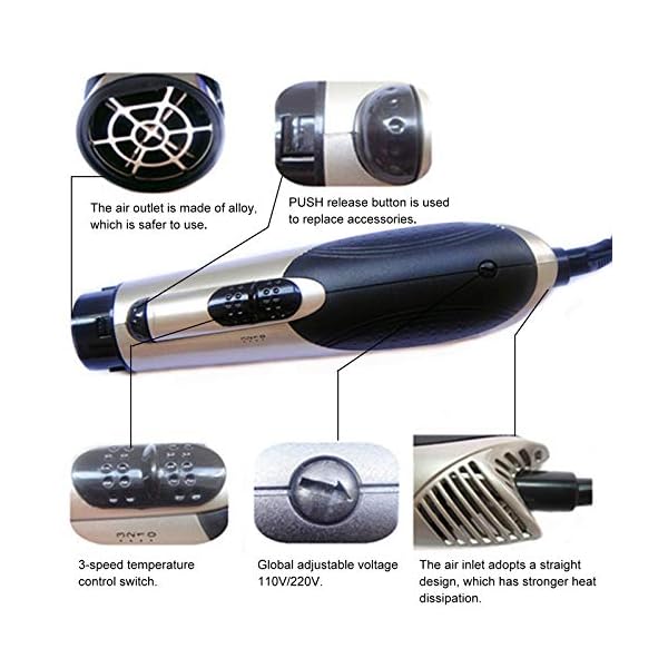 7-in-1 Hair Dryer Brush Set and Volumizer, Detachable Hair Dryer Styler, One-Step Hot Air Brush for Straightening…