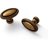 JIASENBAO 5 Pack Antique Brass Cabinet Knobs Vintage Drawer Pulls Kitchen Cupboard Dresser Cabinet Hardware Handles Zinc Alloy