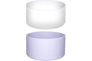 HEYSKAY 2pcs Protective Flask Silicone Boot Base 32oz 40oz for Hydro Flask Water Bottle Accessories Yeti, Iron Flask More Brands Stainless Steel Bottles (Clear/Fog)