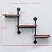 OLDRAINBOW Industrial Pipe Shelving Wall Mounted,Real Wood Book Shelves,Rustic Metal Floating Shelves,Wall Shelf Unit Bookshelf Hanging Wall Shelves,Farmhouse Kitchen Bar Shelving
