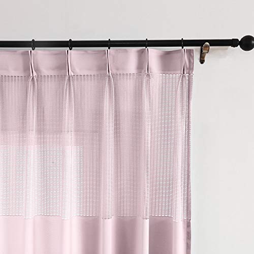 cololeaf Extra Wide 15ft Wide x 8ft Tall Pinch Pleated Medical Privacy Flexible Curtains High Ceiling Hospital Lab Clinic Curved Room Decorative, in Pink Customizable