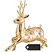 Matashi 24K Gold Plated Christmas Reindeer Ornament Made with Genuine Crystals for Housewarming