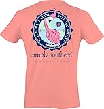 Simply Southern Preppy Short Sleeve T-Shirt - Flamingo Faith (Large)