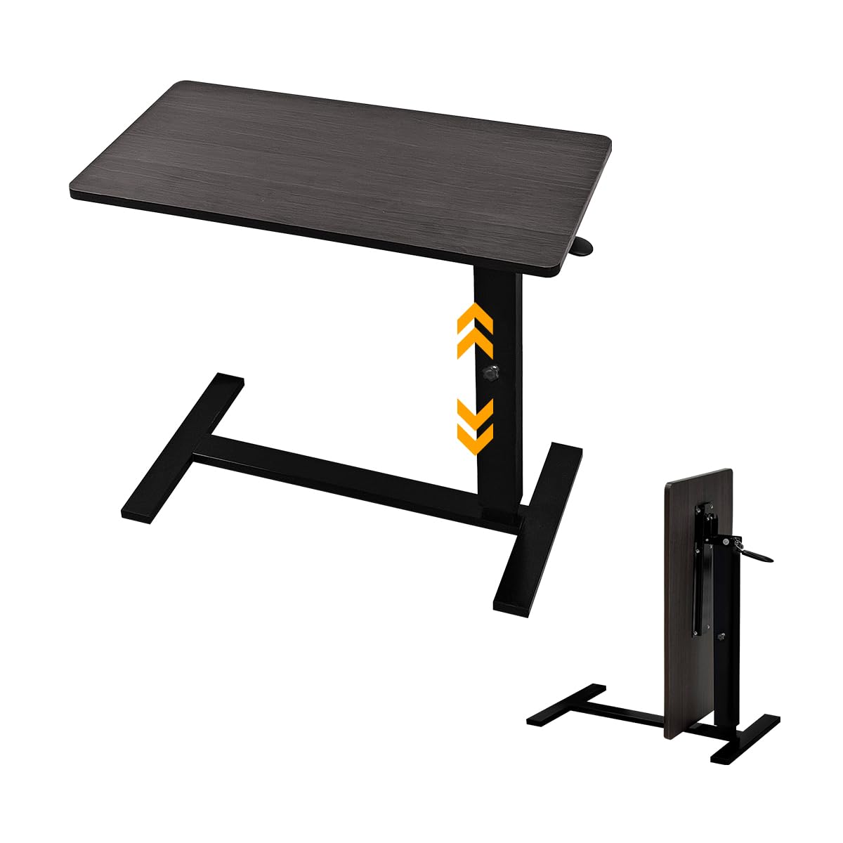 Photo 1 of **MINOR DAMAGE** lumizone Foldable Overbed Table with Wheels Adjustable Height Bedside Desk 27.56"-36.61" Rolling Hospital Bed Table with Casters Medical Tray for Home Use Desk Over The Bed