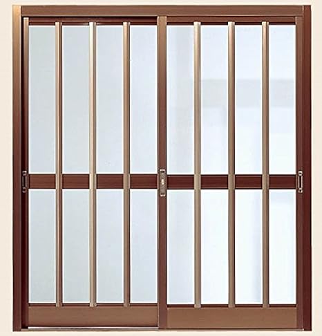 Amazon 菩提樹 玄関 引戸 2枚建て 普通枠 ランマなし 211型 三本格子 6163 W 1 1mm H 1 847mm 製品色 ブロンズ ガラス種類 5mm透明ガラス Lixil リクシル Tostem トステム ドア