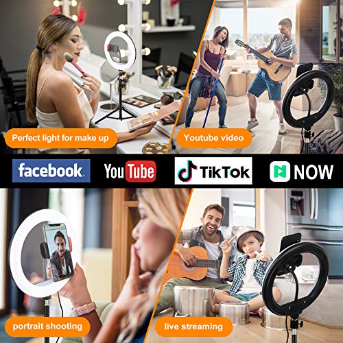 10" Selfie Ring Light11 RGB Ring Lightswith Tripod Stand & Cell Phone