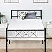 VECELO Metal Platform Bed Frame Mattress Foundation with Headboard & Footboard/Firm Support & Easy Set up Structure, Twin, Black