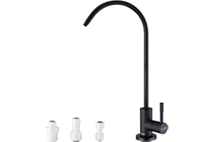 ULTGRT Drinking Water Tap RO Faucet SUS304 Stainless Steel Filtered Water Faucet Reverse Osmosis Tap for Kitchen Bar Sink Gooseneck Matte Black
