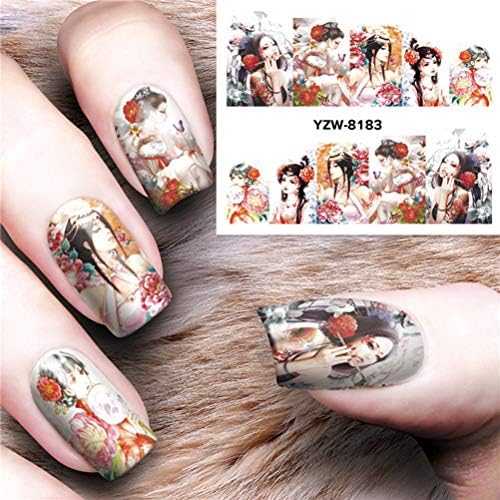 1 sheets nail sticker pop water transfer nails decals beauty YZW-8182-YZW-8187