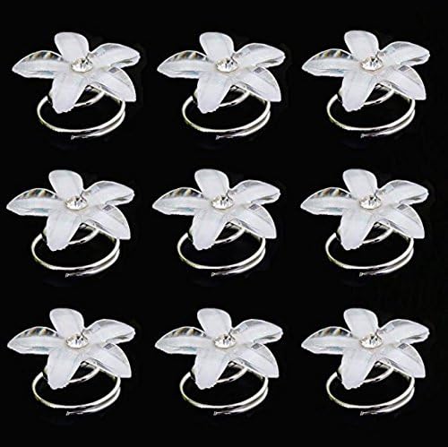 Dalino 12 Bridal Spiral Clip Transparent 5 Leaf Hair Hair Accessories Hairpin (White)