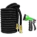 Expandable Garden Hose 50 & 100 Feet With Strongest Triple Core Latex & Solid Brass Fittings 8 Pattern Spray Nozzle 3/4 USA Standard Expending Kink Free Easy Storage Best Flexible Water Hose (100 Ft)