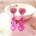 Elesa Miracle Girl Party Favor Birthday Gift Pretend Play Princess Jewelry Set 4pc Heart-Shaped Clip-on Earrings Value Set