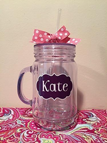 Personalized Mason Jar Tumbler --Double Wall Insulated