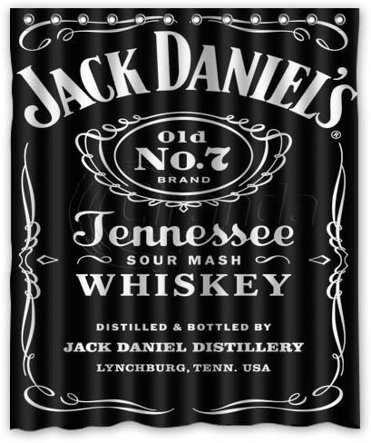 Aloundi Shower Curtain,Comfort Home Style Custom Jack Daniels Pattern Design Waterproof Polyester Fabric,Bathroom Decor
