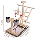 QBLEEV Parrot Playstand Perch Bird Play Stand Small Birds Play Gym Cockatiel Playground Platform Hanging Bell Swing Ladders Toys with Birdcage Food Dish Feeder Cup for Small Animals Hamsters Finchthumb 3