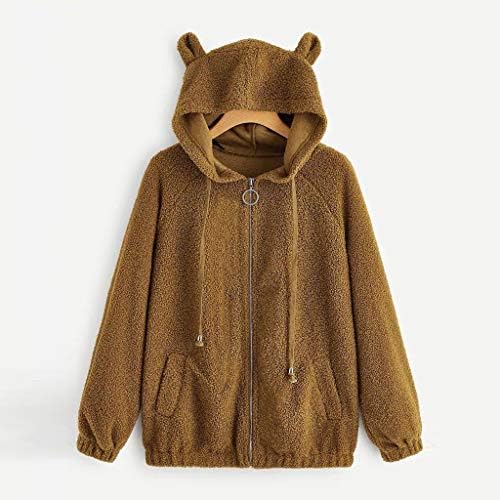 women's fuzzy zip up hoodie