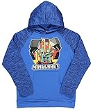 JINX Minecraft Big Boys' Retro Nether Pullover Hoodie (Blue, Medium)