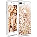 Maxdara Compatible iPhone 6 Plus 6s Plus 7 Plus 8 Plus Case Glitter Liquid Girls Women Case (Screen Protector) Bling Sparkle Luxury Pretty Case for iPhone 6 Plus 6s Plus 7 Plus 8 Plus (Gold Silver)