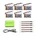 Quadcopter Drone Battery,Elflight upgrade 6pcs 260mah Battery and 1to6 Charger for Eachine R010 E010 JJRC H36 NIHUI NH010 Rc Quadcopter Drone Spare Parts